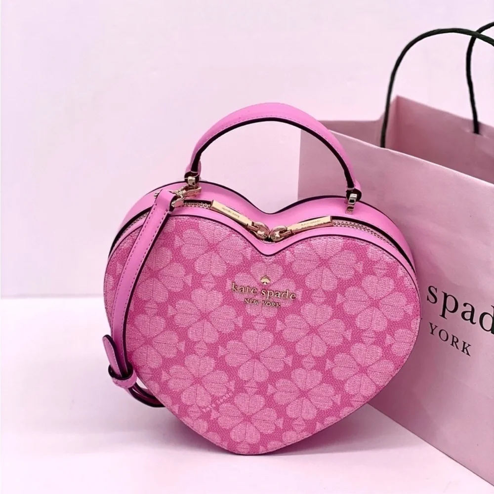 Kate Spade Love Shack Spade Flower  Heart Crossbody, Parisian Rose Color